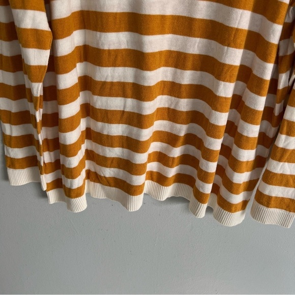 Market & Spruce Yellow White Striped Sweater Plus Sz 3X Lightweight Fall Soft - Picture 3 of 11